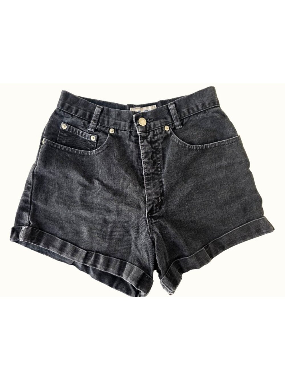 Vintage 90s Billy Blues Black Denim Shorts Womens 26 High Rise Made USA